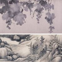Top to bottom: \"Plants and Creatures\" (1575) by Xu Wei and \"Landscape\" by Gong Xian | TOKYO NATIONAL MUSEUM, SEN-OKU HAKUKO KAN MUSEUM
