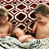 Family ties: Camden Whiddon (right) sits with his brother, Jaxton, and younger sister, Ryleigh. | COURTESY OF KATIE WHIDDON