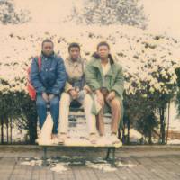 Sacko (center) experiences snow for the first time in his life. | NICHOLAS SEAGREAVES