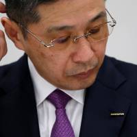 Nissan Motor Co. Chief Executive Hiroto Saikawa attends a news conference at the company headquarters in Yokohama on Friday. | REUTERS