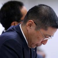 Nissan Motor Co. Chief Executive Hiroto Saikawa attends a news conference at the company headquarters in Yokohama on Friday. | REUTERS