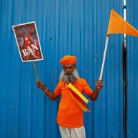 A demonstrator is seen during a protest against the release of the upcoming Bollywood movie \"Padmavati\" in Bangalore, India, on Wednesday. | REUTERS
