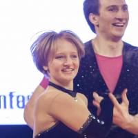 Katerina Tikhonova, daughter of Russian President Vladimir Putin, dances with Ivan Klimov during the World Cup Rock\'n\'Roll Acrobatic Competition in Krakow, Poland, in 2014. | REUTERS