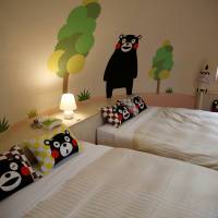 Interior of a quake-resistant dome house decorated with Kumamon is pictured at the Aso Farm Land Kumamoto Prefecture. | REUTERS