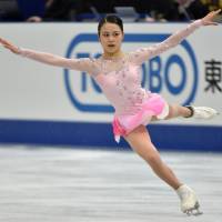 Three-time national champion Satoko Miyahara struggled to a fifth-place finish on Saturday at the NHK Trophy in her first competition in nearly 11 months following a hip injury. | AFP-JIJI