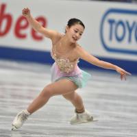 Yuna Shiraiwa was eighth at the NHK Trophy on Saturday in her senior Grand Prix debut. AFP-JIJI | AFP-JIJI