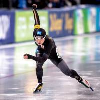 Nao Kodaira competes in a women\'s 500-meter speedskating World Cup event on Saturday in Stavanger, Norway. Kodaira took first place in the race. | EPA