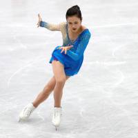 Satoko Miyahara performs her free skate program on Saturday at the NHK Trophy. She finished fifth overall in the two-day competition. | REUTERS