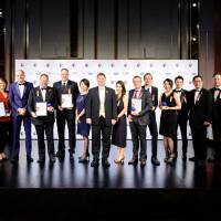 British Ambassador to Japan Paul Madden (center) poses with winners of the 2017 British Business Awards at Grand Hyatt Tokyo on Nov. 2. | COURTESY OF ANTONY TRAN