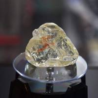 The Peace Diamond is displayed at the Rapaport Group in midtown New York on Monday. | AFP-JIJI
