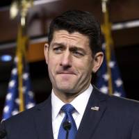 Speaker of the House Paul Ryan, R-Wis., meets with reporters to answer questions on the tax bill and sexual misconduct on Capitol Hill in Washington Thursday. | AP