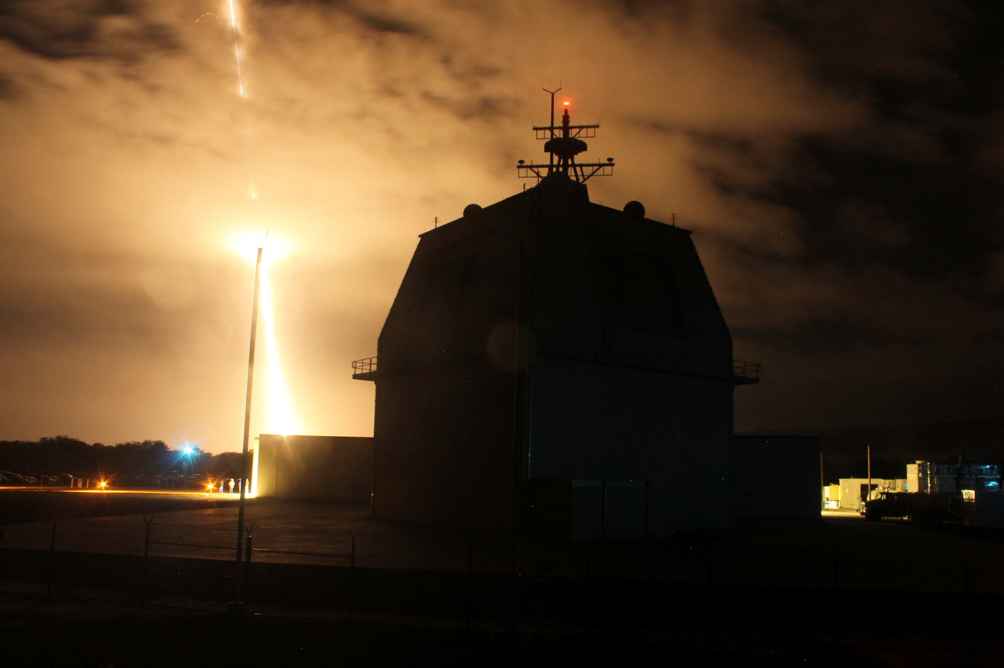 The U.S. Missile Defense Agency conducts the first intercept flight test of a land-based Aegis Ballistic Missile Defense weapon system from the Aegis Ashore Missile Defense Test Complex in Kauai, Hawaii, in December 2015. | REUTERS