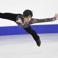 Shoma Uno dazzles during the men\'s short program at the All-Japan Championships on Friday. Uno leads with 96.83 points. | KYODO