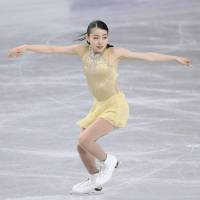 Rika Kihira is in fifth place after the short program with 66.74 points. | KYODO