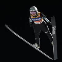 Ski jumper Sara Takanashi soars through the air during a World Cup competition on Friday in Lillehammer, Norway. | AFP-JIJI