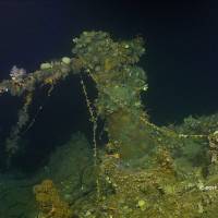 A turret from the USS Ward, the U.S. Navy destroyer credited with firing the first American shot in World War II during the attack on Pearl Harbor, Hawaii, on Dec. 7, 1941, is seen in footage taken last week. The wreck was found on the seabed of Ormoc Bay in the Philippines during a mission funded by billionaire Microsoft co-founder and philanthropist Paul Allen. | R/V PETREL