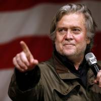 Former White House chief strategist Steve Bannon speaks during a campaign event for Republican candidate for U.S. Senate Judge Roy Moore in Fairhope, Alabama, Dec. 5. | REUTERS