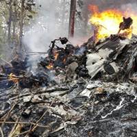 This photo released by Costa Rica\'s Civil Aviation press office shows the site of a plane crash in Punta Islita, Guanacaste, Costa Rica, Sunday. | COSTA RICA\'S CIVIL AVIATION PRESS OFFICE / VIA AP