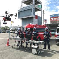 Drones can offer assistance in a number of tight situations. | COURTESY OF YAIZU CITY CRISIS MANAGEMENT DIVISION