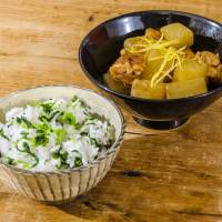 Tall order: Daikon can be eaten from top to tail. The green tops, called suzushiro, are highly nutritious, while the body can be used for everything from simmered dishes to pickles. | MAKIKO ITOH