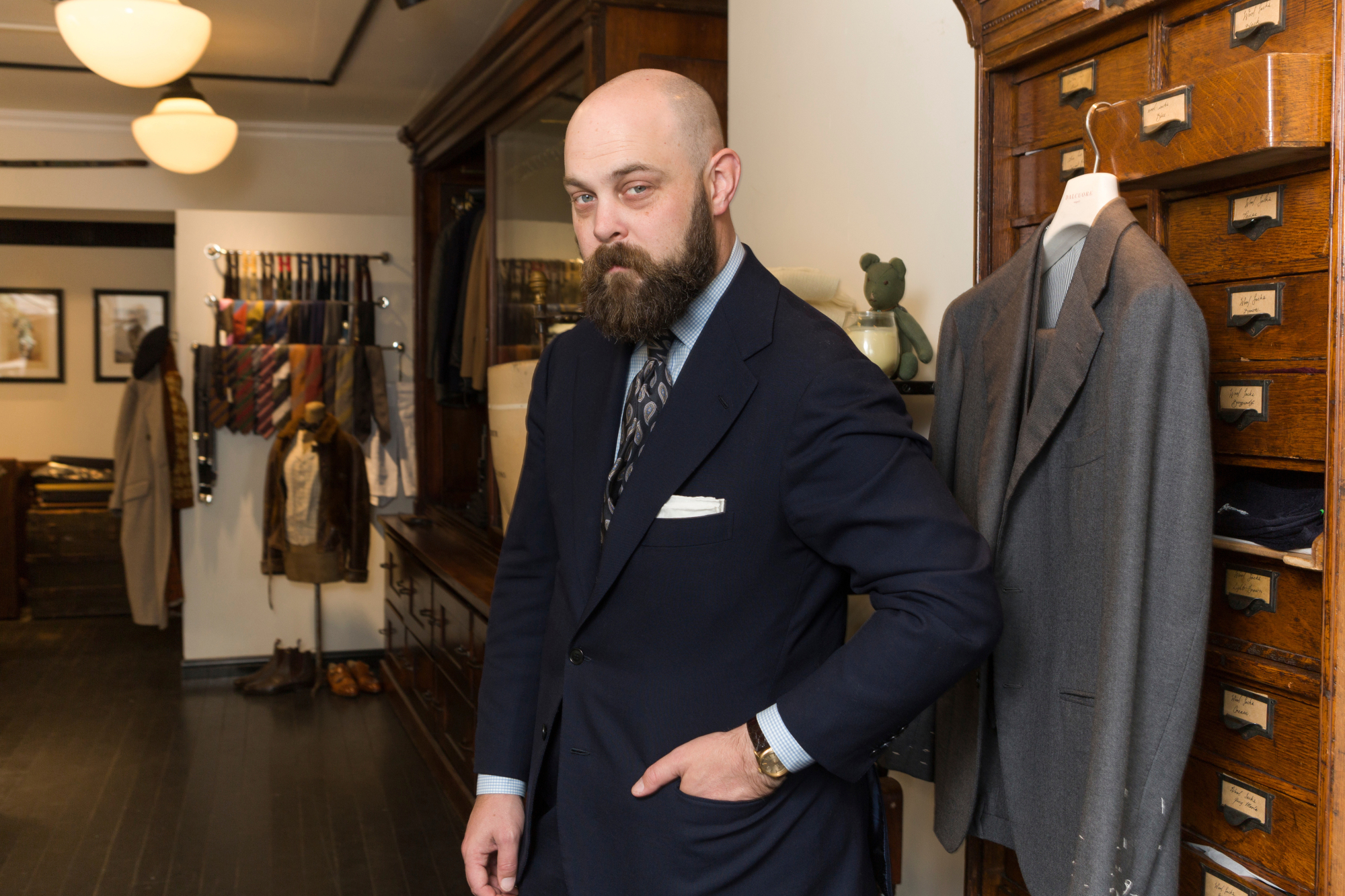 Style and substance: 'If only men who could would plan their wardrobes, and work with tailors, instead of asking their girlfriends what they should wear,' the world would be a better place, says Ethan Newton, proprietor of Bryceland's Tailors in the Jingumae district of Tokyo's Shibuya Ward. | CHRISTINA SJOGREN
