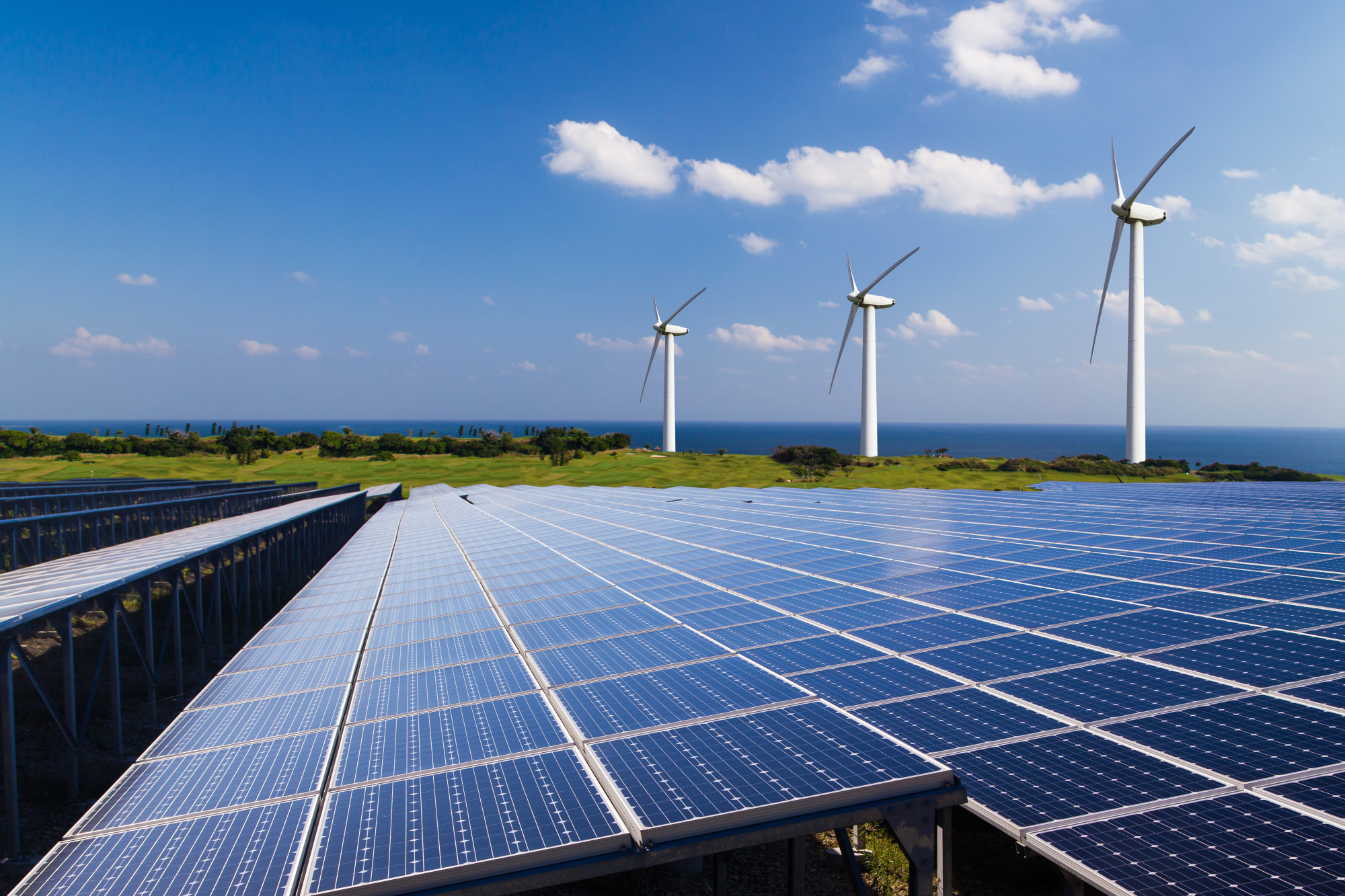 Renewable energy sources such as solar and wind power have near-zero marginal cost. | GETTY IMAGES