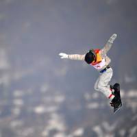 Redmond Gerard competes during the qualification for the men\'s snowboard slopestyle at the Phoenix Park during the Pyeongchang 2018 Winter Olympic Games.  | AFP - JIJI