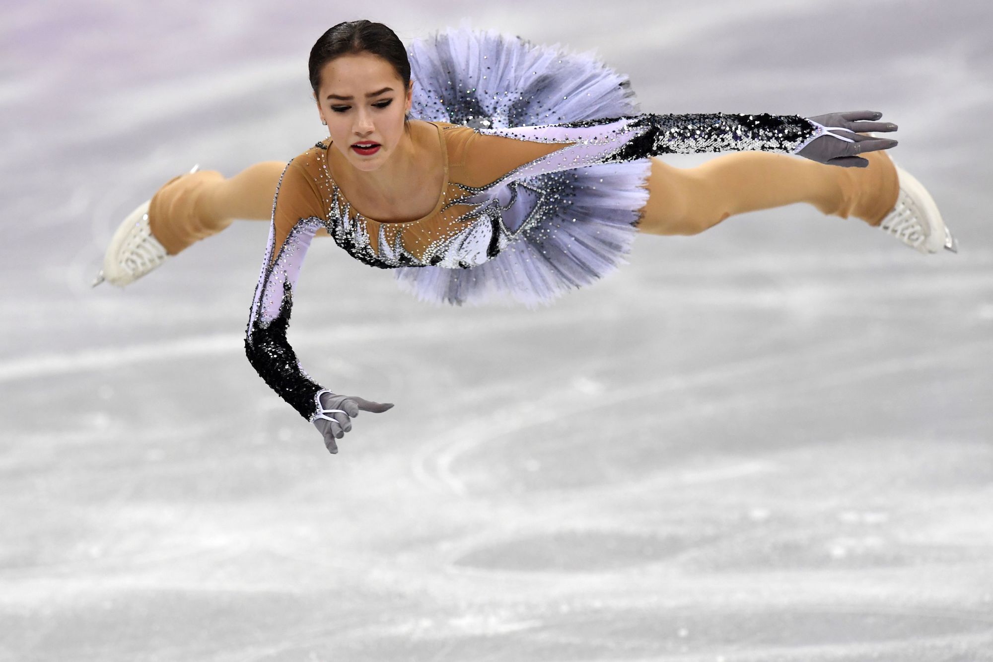Russia's Alina Zagitova competes in the women's single skating short program of the figure skating event. | AFP-JIJI