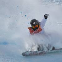 Japan\'s Asami Hirono competes in the women\'s snowboard slopestyle final event at Phoenix Park.  | AFP-JIJI