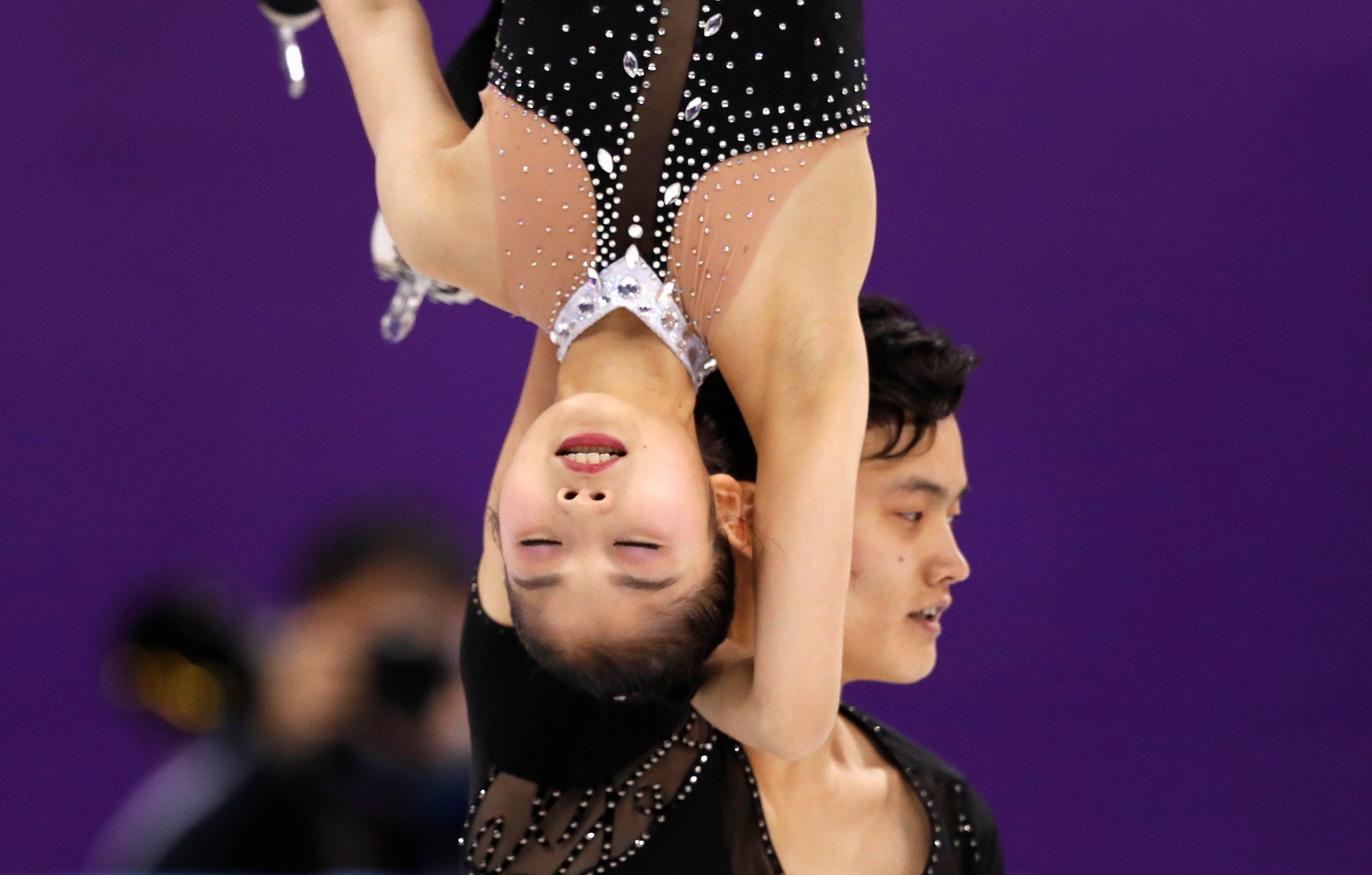 Ryom Tae Ok and Kim Ju Sik of North Korea in action during the pair free skating competition finals at Gangneung Ice Arena. 
 | REUTERS