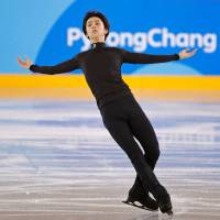 Yuzuru Hanyu of Japan trains at Gangneung Ice Arena  on Monday.  | REUTERS