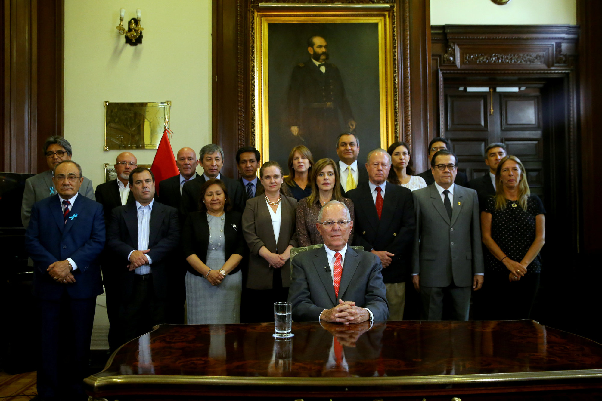 Peruvian President Pedro Pablo Kuczynski addresses the nation as he resigns at the Presidential Palace in Lima Wednesday. | PERUVIAN GOVERNMENT PALACE / HANDOUT / VIA REUTERS