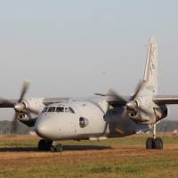 A Russian military transport An-26 is seen on the unpaved runway of the Shagol airfield in Chelyabinsk region, Russia, in 2016. The same type of plane crashed at Russia\'s Hmeymim air base in Latakia province in Syria on Tuesday. | INTERPRESS / VLADISLAV BELOGRUD / VIA REUTERS