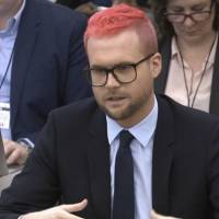 In this image taken from video, Chris Wylie gives evidence to the House of Commons Digital, Culture, Media and Sport Committee\'s inquiry into fake news  on Tuesday. | PA / VIA AP