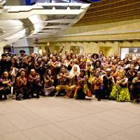 Wakandan delegation: Moviegoers assemble at Roppongi Hills in Tokyo on March 3 for a \"Black Panther\" viewing party. | ALEKSANDER DRAGICEVIC