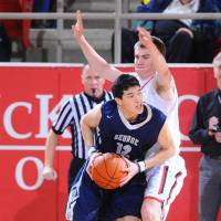 George Washington\'s Yuta Watanabe, seen in a file photo, received the team\'s annual top defender award at an awards banquet on Sunday. | GEORGE WASHINGTON ATHLETICS