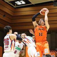Ehime star Chehales Tapscott scored 40 points in a victory over Hiroshima on Friday night. | B. LEAGUE