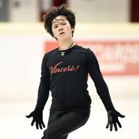 Olympic silver medalist Shoma Uno, seen here at practice on Monday, will try to win his first senior world title this week at the world championships in Milan. | KYODO