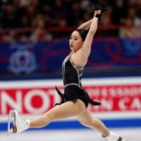 Wakaba Higuchi vaulted from eighth place after the short program to claim the silver medal at the world championships in Milan on Friday night with a sublime performance. | REUTERS