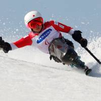 Momoka Muraoka competes in the women\'s Alpine skiing giant slalom competition at the Pyeongchang Paralympics on Wednesday. | REUTERS