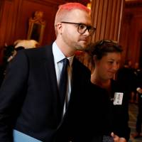 Cambridge Analytica employee Christopher Wylie arrives to meet with Democratic members of the House Intelligence Committee at the U.S. Capitol in Washington on Wednesday. | REUTERS