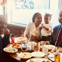 Down time: Samir St. Clair with his wife,  Jamila, and daughter take some time out in Shin-Tokorozawa, Saitama Prefecture. | COURTESY OF SAMIR ST. CLAIR