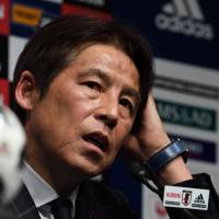 Meet the new boss: New Japan national soccer team manager Akira Nishino attends a news conference in Tokyo last week. | AFP-JIJI