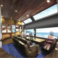 An illustration shows a private room in a new sightseeing train to be introduced by East Japan Railway Co. to run from Tokyo to Shimoda on the Izu Peninsula. | JR EAST / VIA KYODO