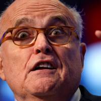 Former New York Mayor Rudy Giuliani speaks at the 2018 Iran Freedom Convention in Washington Saturday. | REUTERS