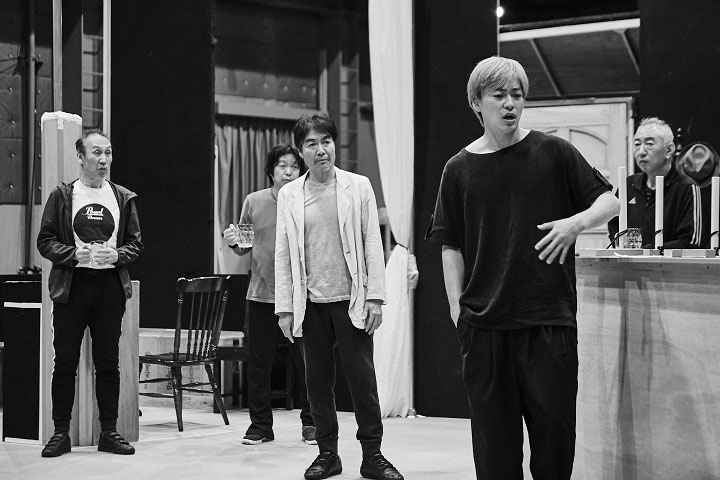 Hang in there: The cast of Keishi Nagatsuka's 'Hangmen' rehearse at a studio in Tokyo ahead of a countrywide run. The play will be a Japanese version of a Martin McDonagh work by the same name. | BLOOMBERG