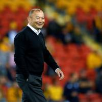 England head coach Eddie Jones making sure his team is prepared for next year\'s Rugby World Cup in Japan. | KYODO