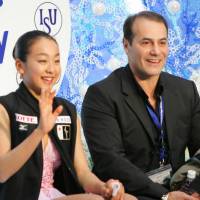Mao Asada and coach Rafael Arutunian, seen here at the 2006 NHK Trophy in Nagano, had a short but fruitful partnership that lasted just 16 months. | AP