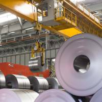 Steel rolls are seen at the picking line at the industrial plant in Pesqueria, Nuevo Leon state, Mexico, in 2015. The Mexican secretary of economy said Tuesdday some U.S. products, such as steel, pork meat and apples, will be charged with tariffs in response to those placed by the U.S. on aluminium and even to steel of its NAFTA partners. | TERNIUM INDUSTRIAL CENTER / HO / VIA AFP-JIJI