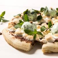 Hypersweet: The Fresh Mint Chocolate Pizza will be sold at convenience stores across the country until the end of August. | COURTESY OF PRDESSE